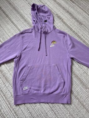 Nike NSW Essentials Purple Pullover Hoodie Men's Size Small! Double Logos Rare